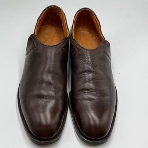 Vintage Lee Chee Kowloon Hand Made Leather Slip On Shoes Brown Hong Kong 10